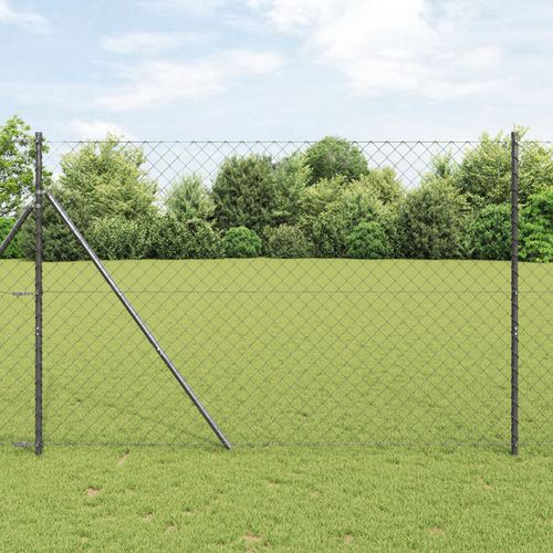 Vidaxl Clôture En Treillis Métallique Avec 13 Poteaux 1,6x25 M En Acier Galvanisé Gris