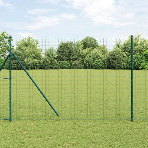 Vidaxl Clôture Euro Avec 7 Poteaux 1.6x10 M En Acier Galvanisé Vert