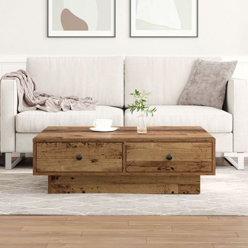 Vidaxl Table Basse Bois Ancien Bois Récupéré 90 X 90 X 28 Cm
