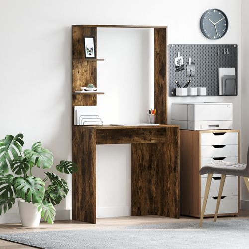 Vidaxl Bureau D'ordinateur En Chêne Fumé Chêne Fumé Bois D'ingénierie
