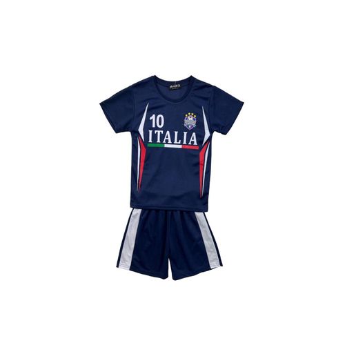 Ensemble Foot Enfant Style Italie – Maillot Et Short Bleu Marine