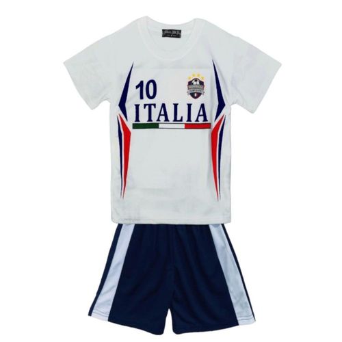 Ensemble De Football Enfant Maillot Et Short - Inspiré De L'italie - Blanc