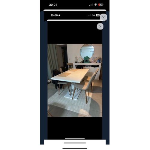Table Repas Extensible "Bronx" - 140/180 X 80 X 75 Cm - Blanc Brillant Blanc Brillant.
