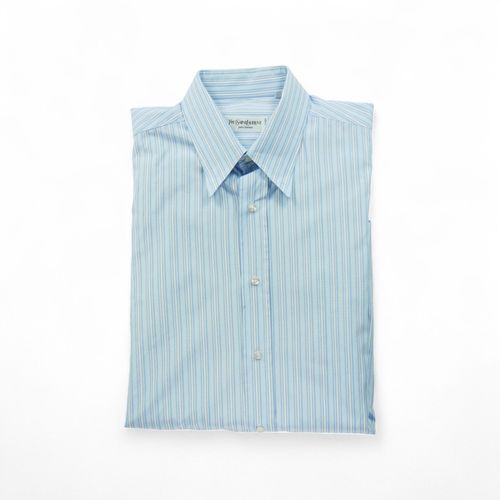 Reconditionné - Chemise Classique Homme À Rayures - Taille Xl - Homme - Bleu Clair