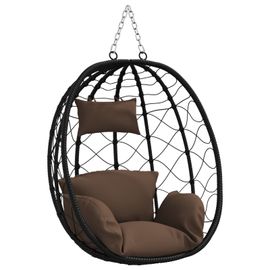 Vidaxl Chaise ?uf Suspendue Couleur Café En Rotin Poly Sans Support