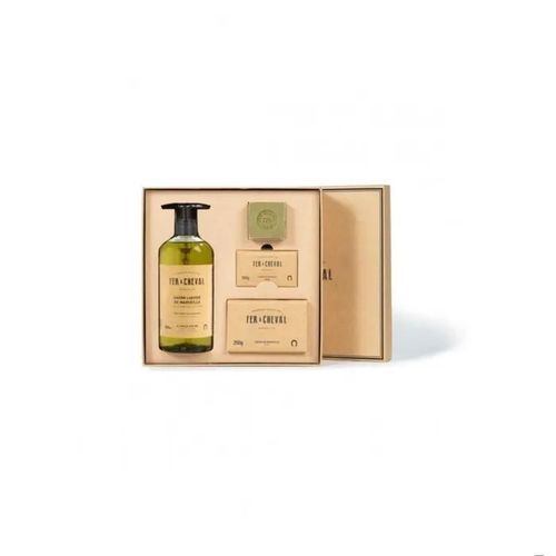 Fer A Cheval Coffret Pur Olive Cube De Savon, Savonnette, Savon Liquide Etc 