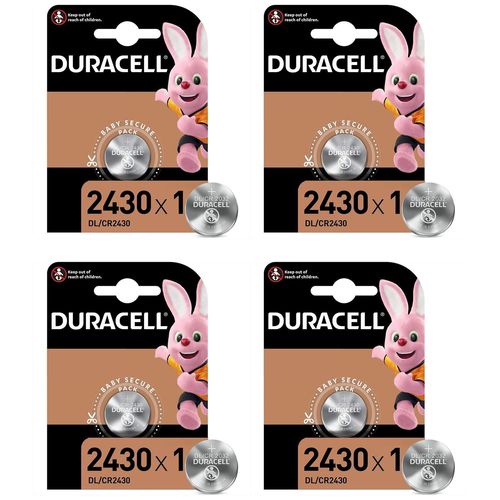 DURACELL Lot de 4 Blisters de 1 Pile bouton lithium "Electronics" CR 2430 3 volt
