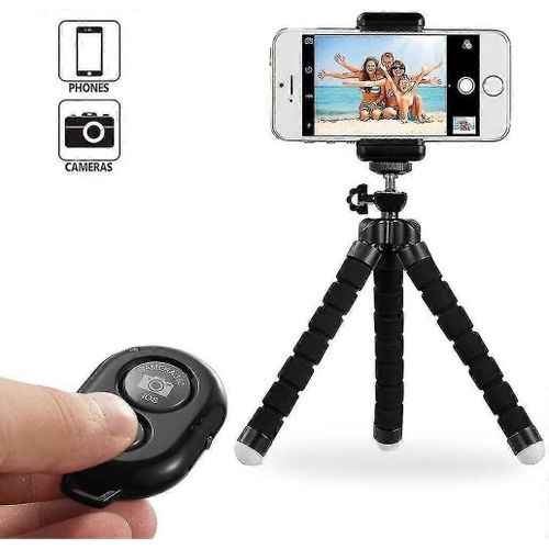 Trépied de téléphone avec télécommande pour iphone, appareil photo