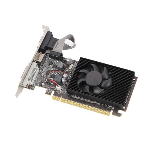 GT610 1 Go DDR3 Carte graphique Prise en charge DVI VGA HD Interface multimédia 64 bits Carte graphique de jeu avec ventilateur de refroidissement silencieux