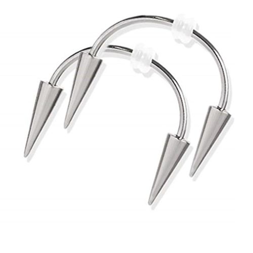 2 Pcs Pour Vampire Dents Pointes Clous Lèvres Labret Anneau Anneau Corps Piquage Bijoux