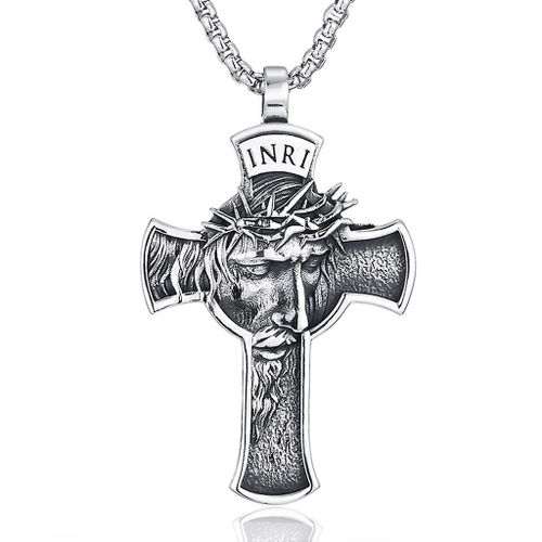 Couronne D¿Épines Jésus Pour Croix Collier En Acier Inoxydable Cadeau Religieux Pour Homme