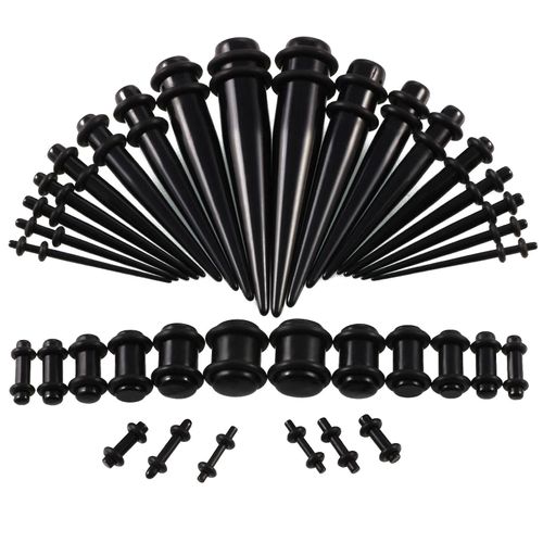 36pcs Interchangeable Taper Plug Piercing Oreille Tunnel Stretcher Expander Unisexe