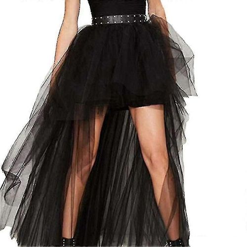 Jubee Femmes Tulle Jupe Court Avant Long Back Taille Haute Jupon Fluffy