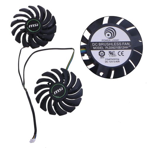 Ventilateurs GPU de 87 mm PLD09210B12HH pour MSI RX470 RX480 RX580 Ventilateur de carte graphique 2PCS