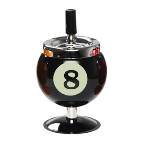 Cendrier de conception de boule de billard pour cendrier en métal portable noir créatif