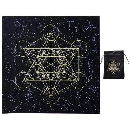 Tapis De Carte De Jeu De Société D¿Astrologie Astrologie De Velours Carré Astrolabe Divination Avec Sac De Tarot