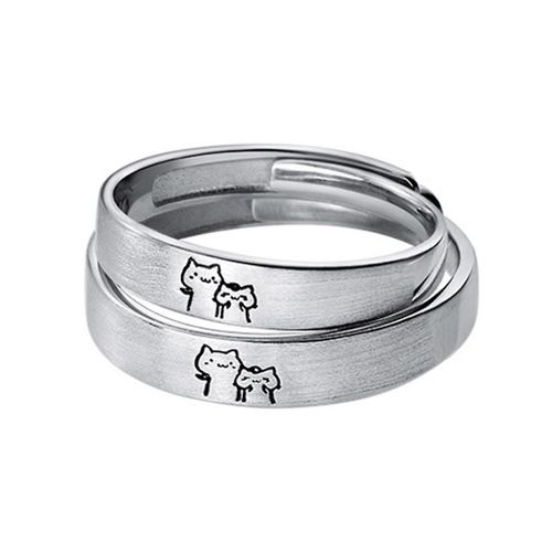 Animal Doigt Bague Couple Dessin Animé Chaton Animal Cadeau Bijoux Pour Femmes Adolescentes
