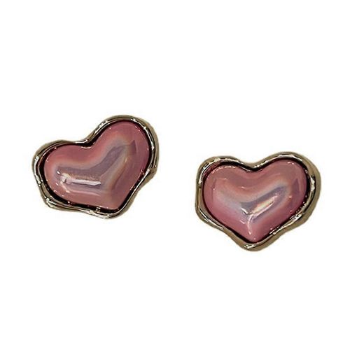 Heart Stud Boucles D¿Oreilles Mode Piercing Earrings Dazzling Purple Heart Ear Stud
