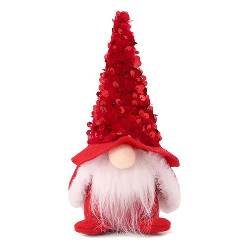 Gnome sans visage poupée Decor bonne chance gaieté à la mode Noël ornements poupées pour rebord de fenêtre étagère rouge 18x8cm/7.1x3.15in
