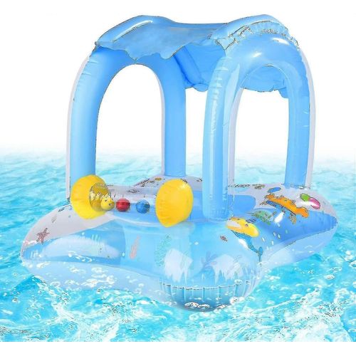 Anneau De Natation Pour Enfants, Bouée De Piscine Gonflable Pour Enfants, Anneau De Natation Flottant Avec Parasol, Siège De Piscine Pour Bébé Pour Enfants Garçons Filles