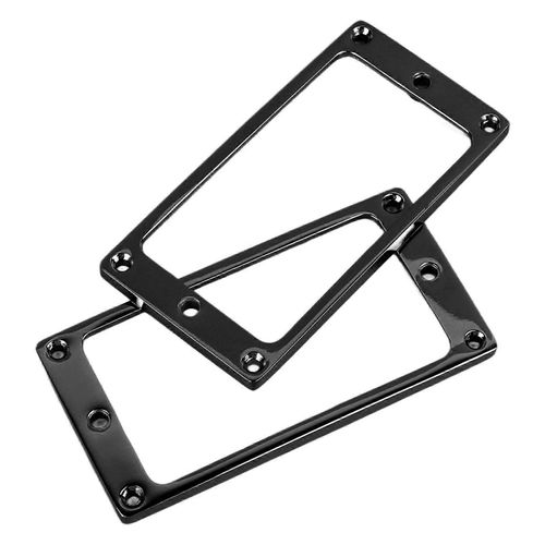 2pcs Guitare Électrique Micro Cadre Alliage De Zinc Plat Humbucker Pickup Montage Anneau Couverture 4x4mm Noir