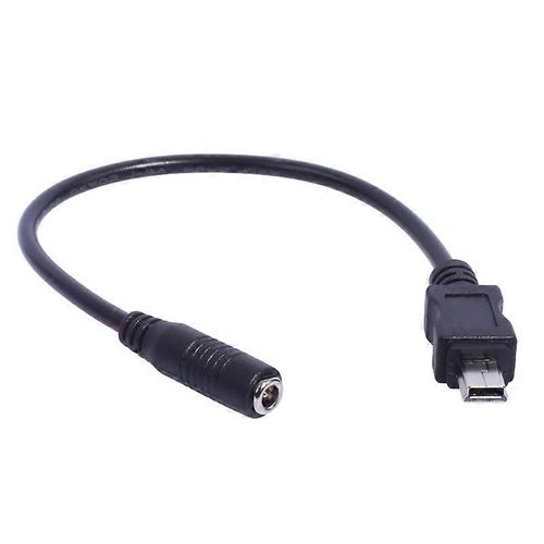 Câble Mini USB 5 Broches Mâle vers 3.5x1.35mm Femelle 20cm Longueur Noir