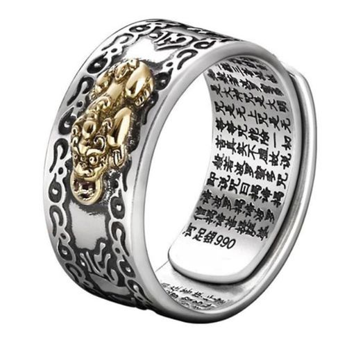 Bagues De Transfert Rétro Pixiu Argent Couleur Homme Femme Couple Personnalité Bague