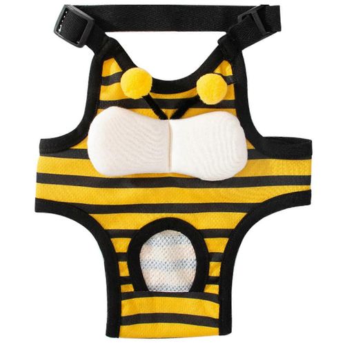 Culotte Hygiénique Pour Chien Couche De Sous-Vêtements Pour Chiot Mignon Réutilisable Respirante Réglable Avec Bretelle Pour Printemps Été Abeille Mignonne M (Poids Recommandé 3,5 À 7.
