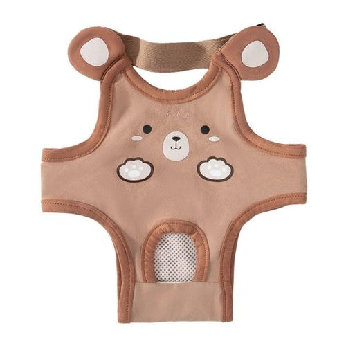 Culotte Hygiénique Pour Chien Couche De Sous-Vêtements Pour Chiots Mignons Et Respirante Réglable Avec Bretelle Pour L¿Ours Brun Printemps Été M (Poids Recommandé 3,5 ?