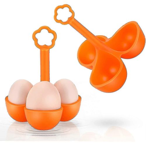 2 Pack Anti-échaudage Silicone Porte-oeufs cuits à la vapeur, Grille à oeufs durs