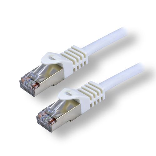 MCL - Câble réseau RJ45 100% cuivre CAT 6A S/FTP LSZH - 8m Blanc