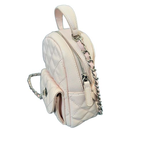 Sac dos en cuir et en argent stylé