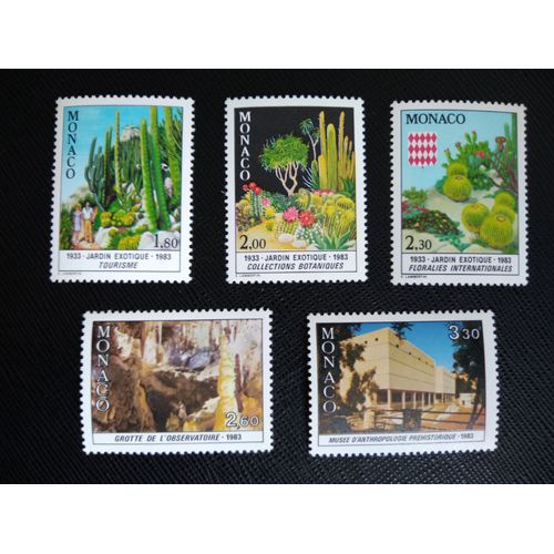 Timbre Monaco Y T 1360 A 1364 Série : 50 Ans Jardin Exotique, Monaco 1983 (090509 )
