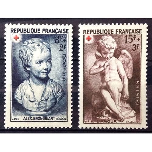Série Croix Rouge 1950 - Impeccables N° 876 Brongniart + 877 L'amour Neufs** Luxe (= Sans Trace De Charnière) - Cote 6,10 - France Année 1950 - N26172