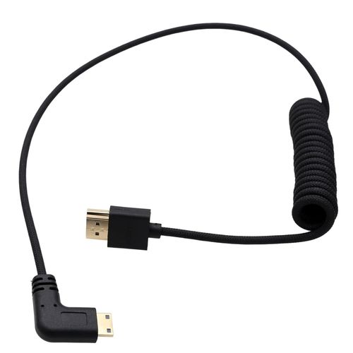 Câble Mini Hdmi Vers Hdmi 4K120 8K60 Pour Eos R Rp Caméra Atomos V Ultra Smallhd Cine5 Indie7 Moniteur En Forme De L 90 Degrés Type A C 50 Cm[Camera2961]