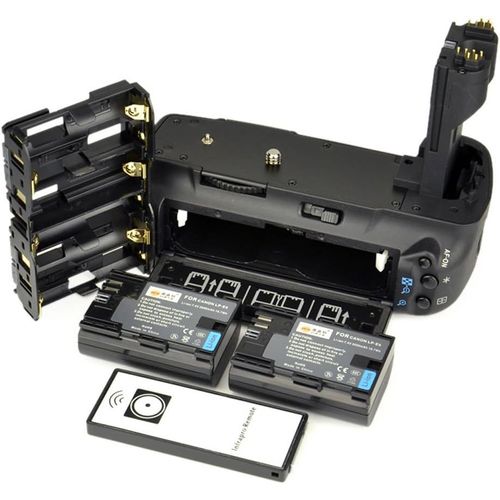 Télécommande Vertical Batterie Poignée Titulaire Pour Eos 5D Mark Ii 5D2 Dslr Caméra Comme Bg-E6 Avec 2-Pack Lp-E6[Camera3972]