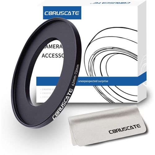 62Mm À 72Mm Bague D'Adaptation D'Objectif De,Compatible Tous Les Objectifs De 62Mm À Filtre Uv Nd Cpl De 72Mm Et Ø72Mm Accessoires Pour Caméras+1 Chiffon De Nettoyage Pour Objectif[Camera172]
