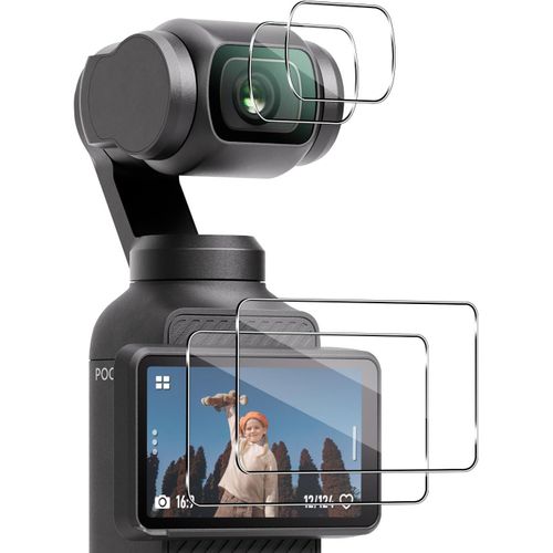 Verre Trempé Protecteur D'Écran Dji Osmo Pocket 3 Caméra Film Protection Ecran Protecteur Vitre Trempé Accessoires Protection Camera Film Hd Film Pour Dji Osmo Action 3[2+2 Pièces[Camera830]