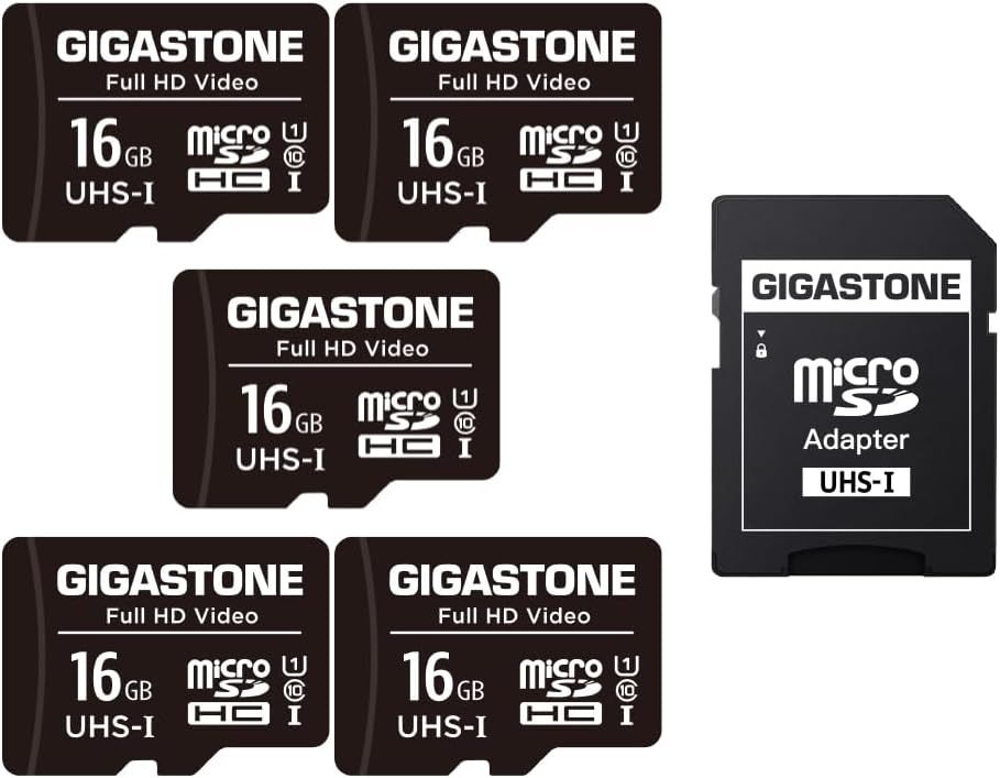 Carte Mémoire 16 Go Lot De 5 Cartes, Haute Vitesse De Lecture Allant Jusqu'À 85 Mo/S. Idéal Pour one Caméra Full Hd Vidéo, U1 C10 Micro Sdhc Uhs-I Avec 2 Mini Étuis Et 1 Adaptate[Camera2374]