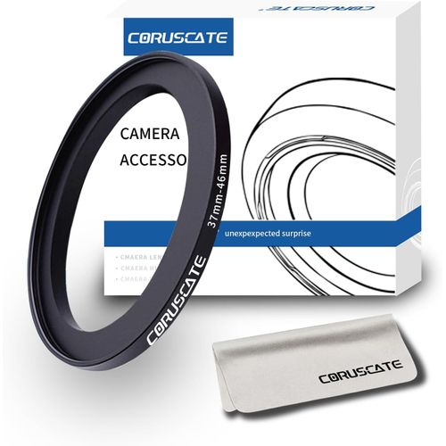 37Mm À 46Mm Bague D'Adaptation D'Objectif De,Compatible Tous Les Objectifs De 37Mm À Filtre Uv Nd Cpl De 46Mm Et Ø46Mm Accessoires Pour Caméras +1 Chiffon De Nettoyage Pour Objecti[Camera238]
