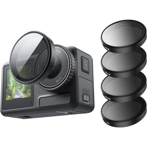 Lot De 4 Filtres D'Objectif D'Appareil Photo Pour Dji Osmo Action 4 Action 3 Cpl Nd32 Nd16 Nd8 Filtre D'Objectif Polarisant À Densité Neutre Hd Pour Accessoires Dji Action[Camera1601]