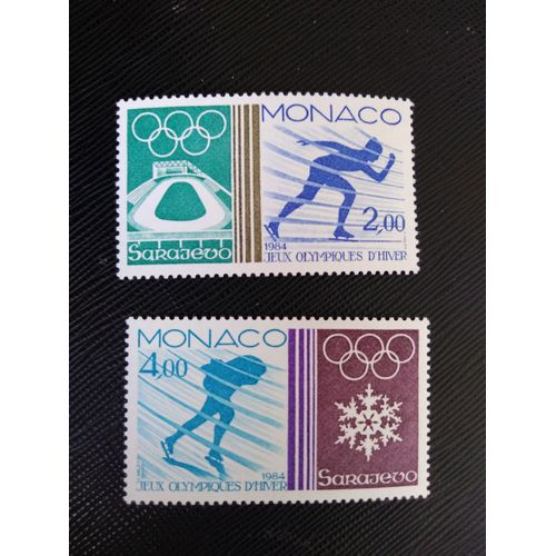 Timbre Monaco Y T Série : Jeux Olympiques D'Hiver - Sarajevo 1984 (090509 )