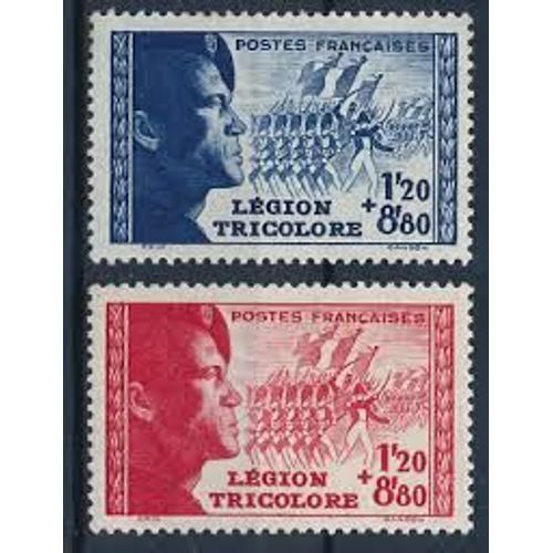 Pour La Légion Tricolore La Paire Année 1942 N° 565 566 Yvert Et Tellier Luxe