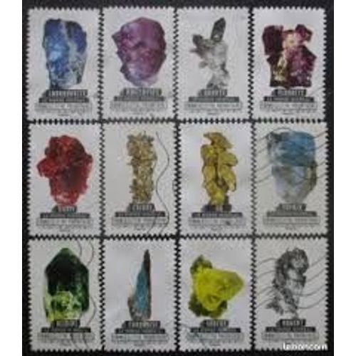 Le Monde Minéral : Cristaux Série Complète Année 2016 Autoadhésifs N° 1218 1219 1220 1221 1222 1223 1224 1225 1226 1227 1228 1229 Yvert Et Tellier
