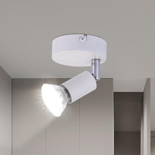 SHIBA-LED Plafonnier 1 Spot GU10 - Applique Muraux Blanc Spots de Plafond Intérieur Luminaire Plafonnier Orientable 330° Rails de [2