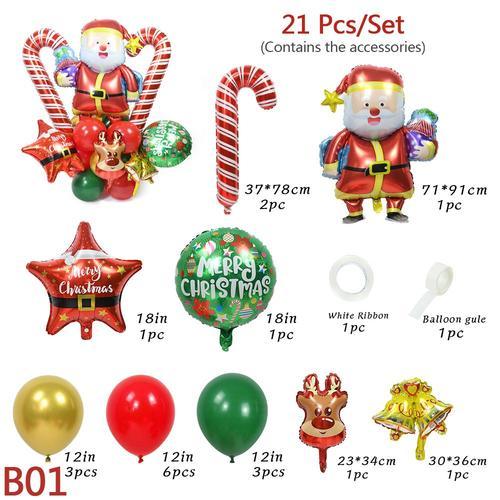 Ensemble de Ballons de noël 2023, décorations pour la maison, père noël, Elk, en aluminium