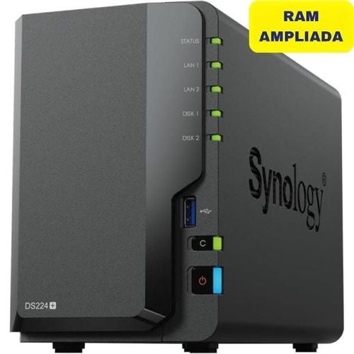 NAS Synology Diskstation DS224+- 2 Bahías 3.5'- 2.5'- 6GB DDR4- Formato Torre