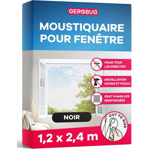 Shiba-Gerobug Moustiquaire Fenêtre Sans Perçage 120x240cm Noir - Moustiquaire Fenêtre Auto-Agrippante - Moustiquaire Pour Fenêtre [1