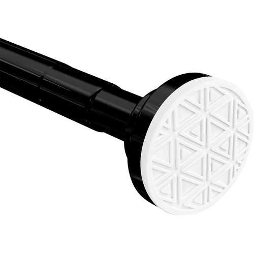 SHIBA-Barre télescopique Tringle de Rideau de Douche sans perçage en Acier Inoxydable Tringle Extensible par Rotation (Noir, 80-29[5