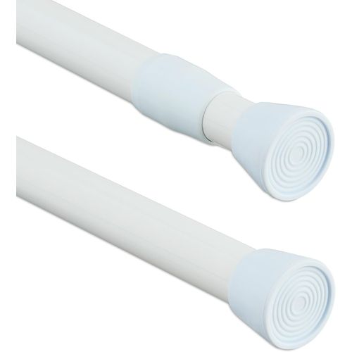 SHIBA-Tringle à Rideau Extensible, 66 ¿ 110 cm, Barre de Serrage, sans perçage, Douche, fenêtre, Blanc[706]